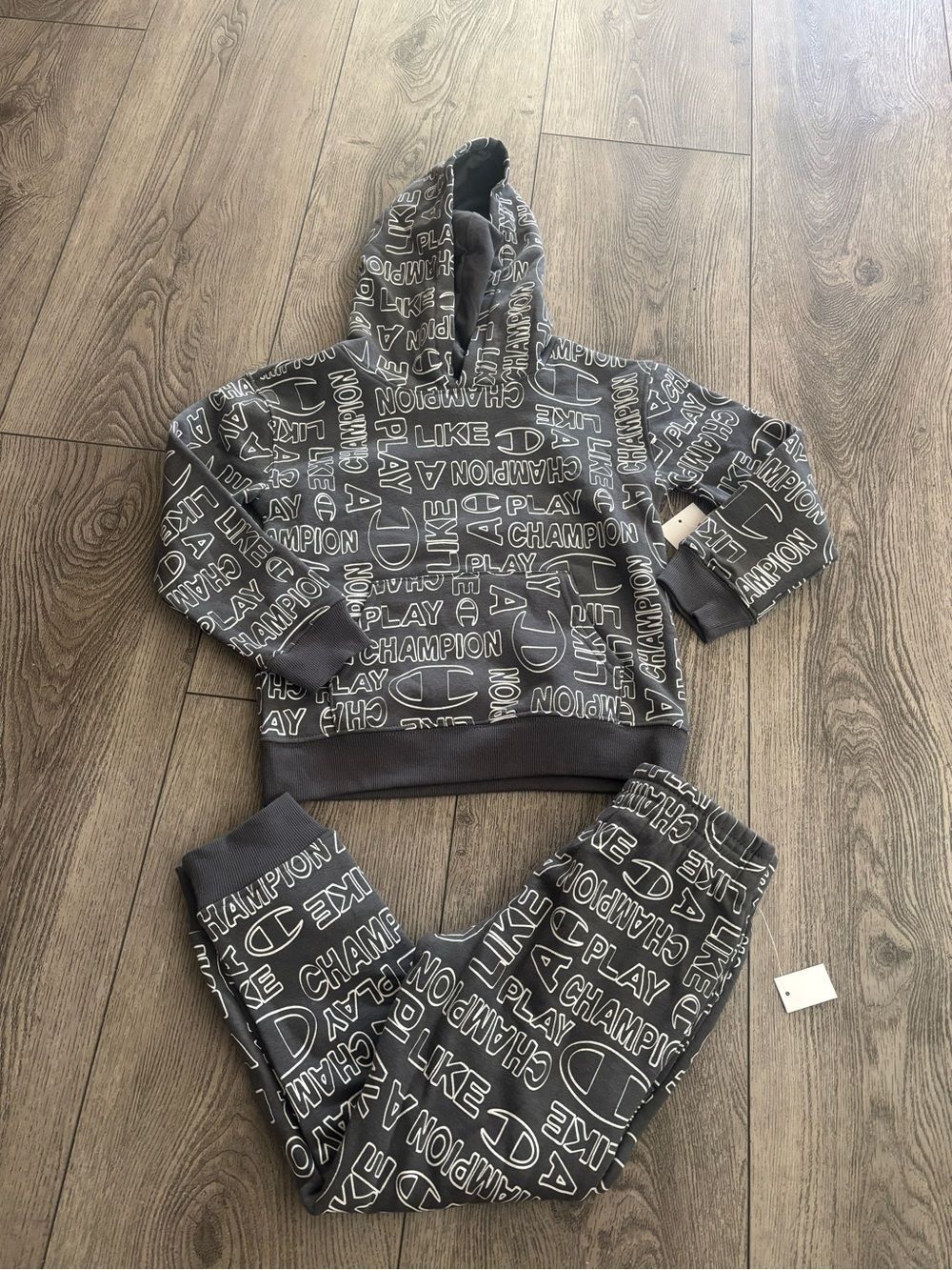Champion Gray Logo-Print Hoodie & Jogger Set